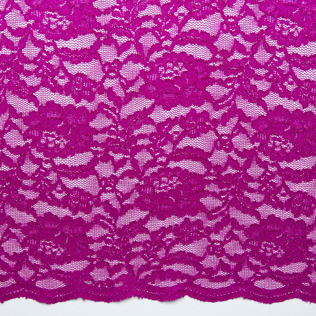 ORCHID DELIGHT | 24533-GLITTER - LACE SCALLOP WITH GLITTER LACE - Zelouf Fabrics