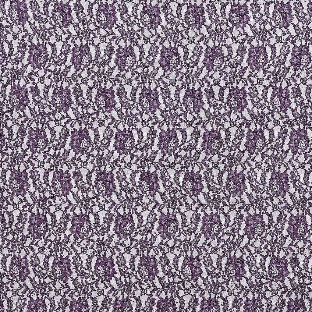 LACE SCALLOP WITH GLITTER/TRANS  | 24533 MAJESTIC MULBER - Zelouf Fabrics
