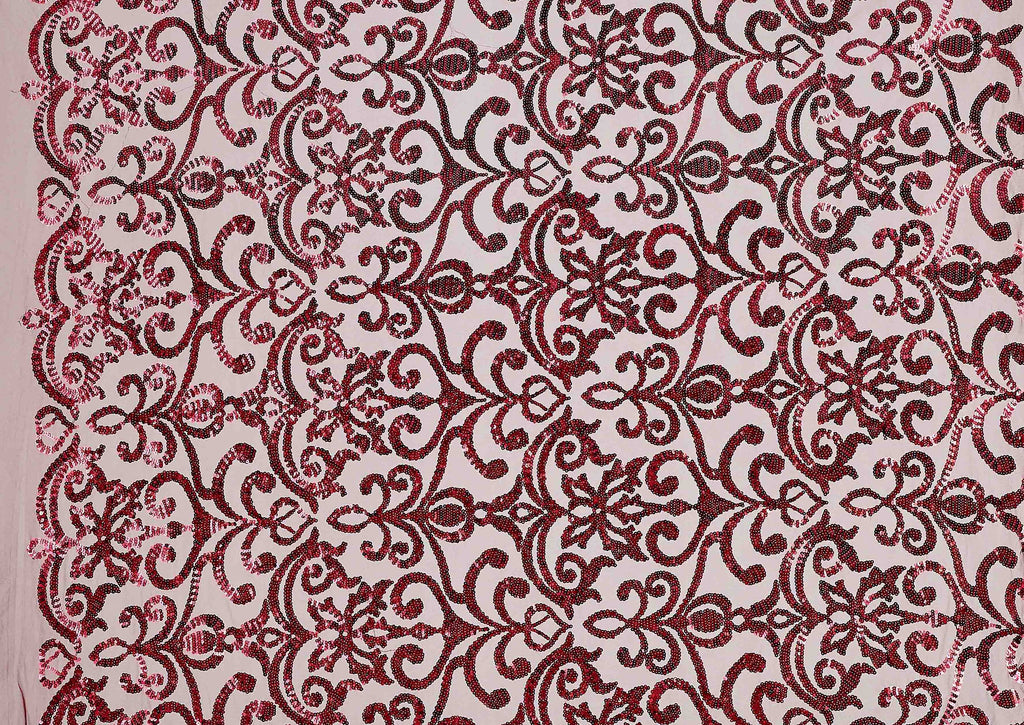 MAJESTIC WINE | 24538 - COCO SEQUENCE EMBROIDERY - Zelouf Fabrics