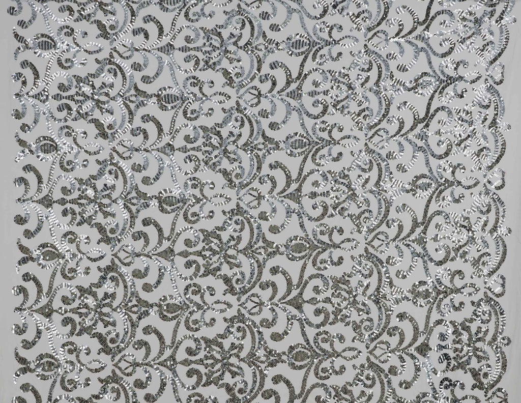 SILVER SHADOW | 24538 - COCO SEQUENCE EMBROIDERY - Zelouf Fabrics