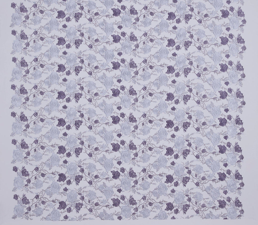 COCO LACE EMBROIDERY FLOWER  | 24564 LILAC COMBO - Zelouf Fabrics