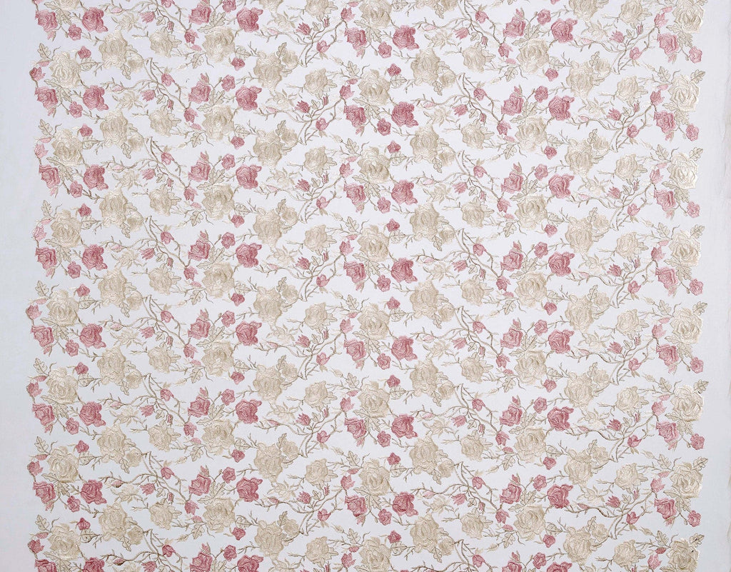 ROSE COMBO | 24564 - COCO LACE EMBROIDERY FLOWER - Zelouf Fabrics