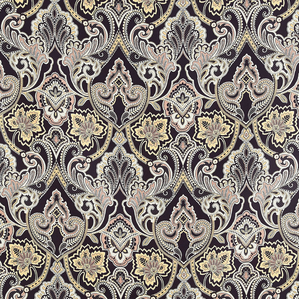 BLACK/GOLD | 24624-4765DP - MONTMARTRE LACE PRINT MIKADO - Zelouf Fabric