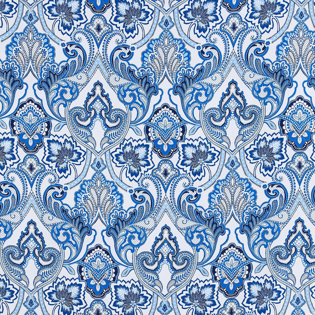 MONTMARTRE LACE PRINT MIKADO  | 24624-4765DP IVORY/ATLANTIC - Zelouf Fabrics