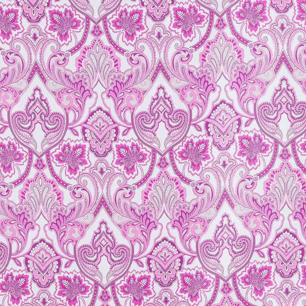 MONTMARTRE LACE PRINT MIKADO  | 24624-4765DP IVORY/FUCHSIA - Zelouf Fabrics