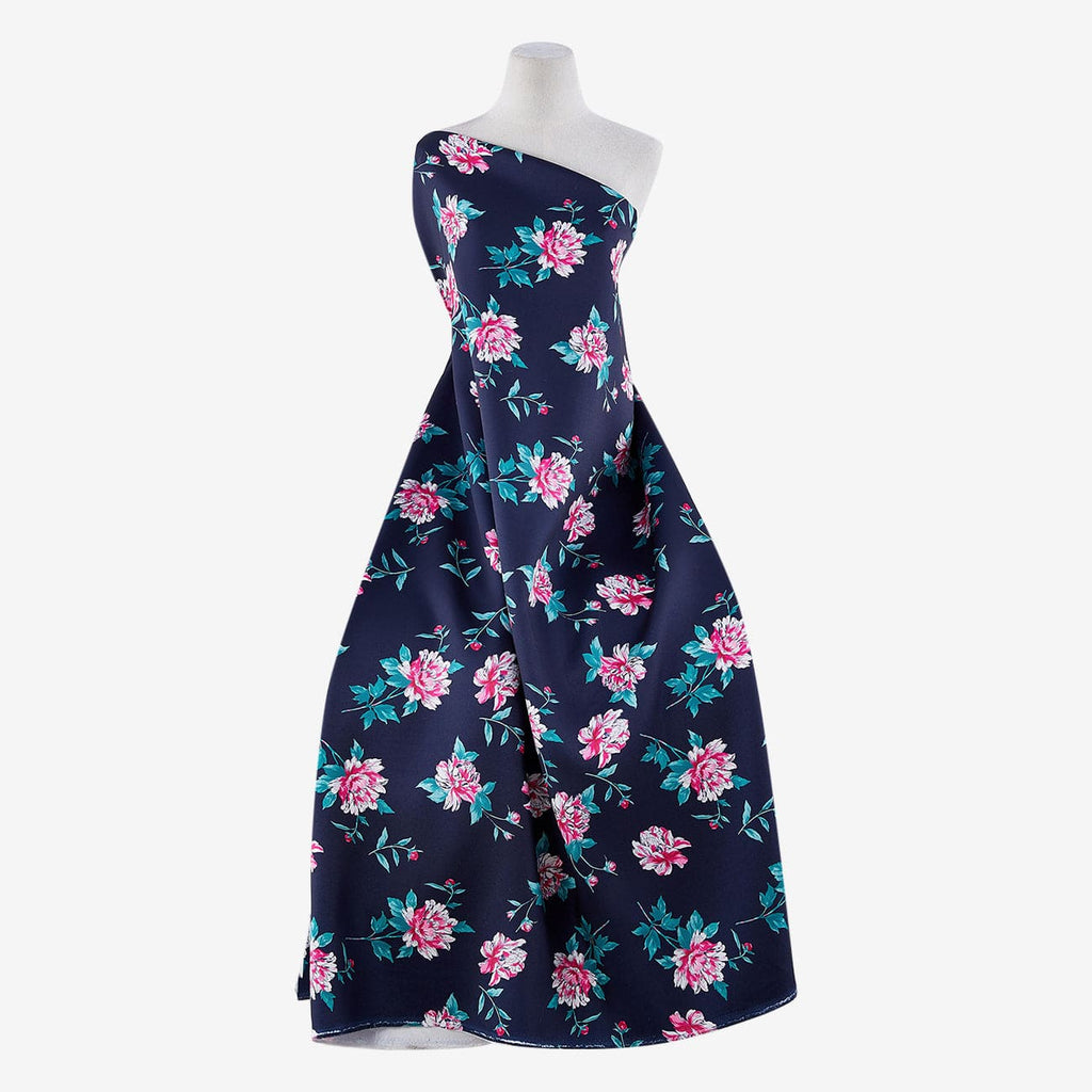 NAVY/FUCHSIA | 24627-4765DP - AUGUSTE TOSSED FLORAL MIKADO - Zelouf Fabric