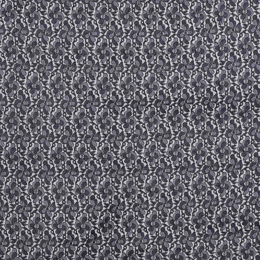 BLACK | 24662 - LACE SCALLOP CUT TRANS GLITTER - Zelouf Fabric