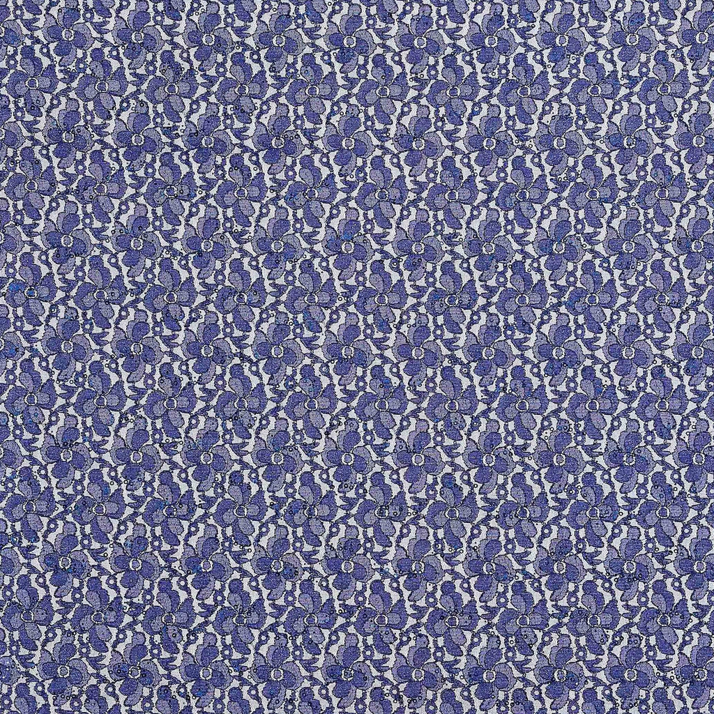 NAVY BLISS | 24662 - LACE SCALLOP CUT TRANS GLITTER - Zelouf Fabric