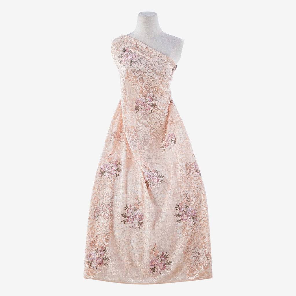 PETAL MIST | 24687-EMB - DAISY MULTI COLOR EMBROIDERY STRETCH LACE - Zelouf Fabrics