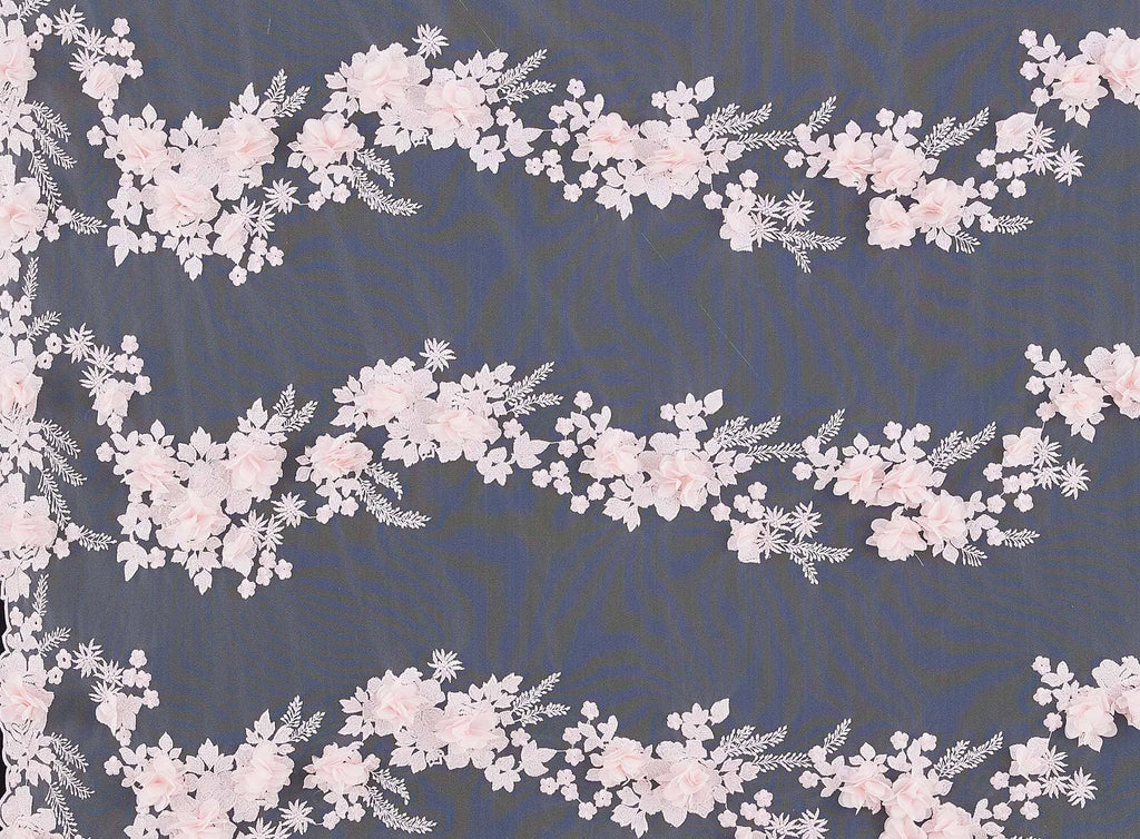 ROSE BLISS | 24706 - LISA 3D FLORAL EMBROIDERY MESH - Zelouf Fabrics