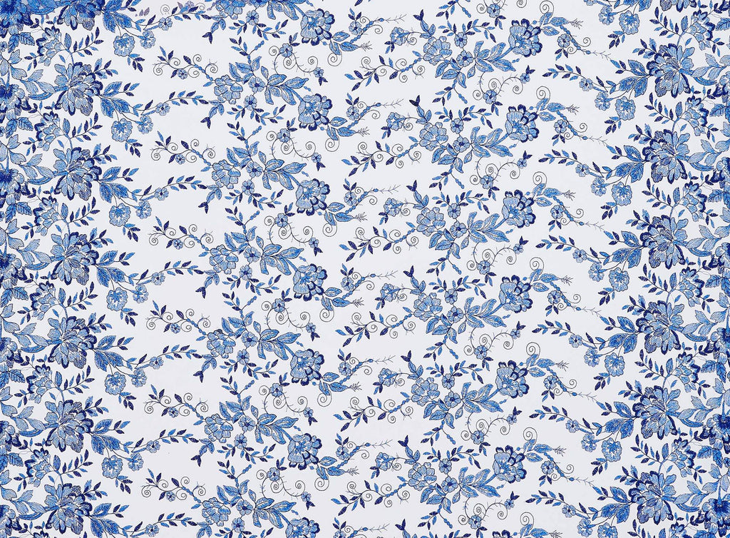 QUARTZ/ROYAL | 24708 - MERCI EMBROIDERY MESH - Zelouf Fabrics