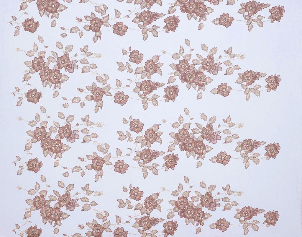 OPEN SEASON FLORAL EMBROIDERED CHIFFON | 24710 TAUPE MIST - Zelouf Fabrics
