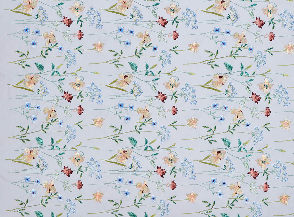 RED MULTI | 24713 - ROSALYN MULTI FLORAL EMBORIDERY - Zelouf Fabrics