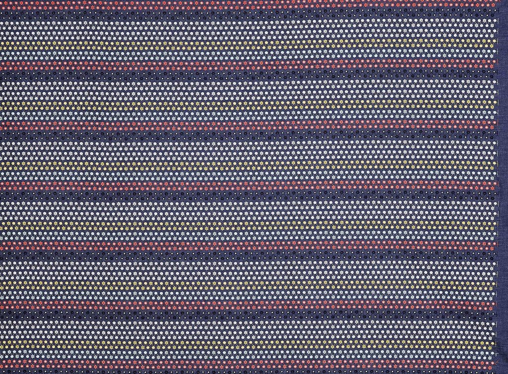 NAVY MULTI | 24716 - DAISY MULTI COLOR EMBROIDERY EYELET - Zelouf Fabrics