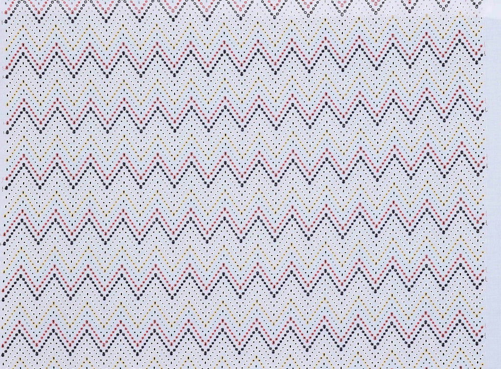 WHITE MULTI | 24717 - FRANNIE MULTI COLOR EMBROIDERY EYELET - Zelouf Fabrics