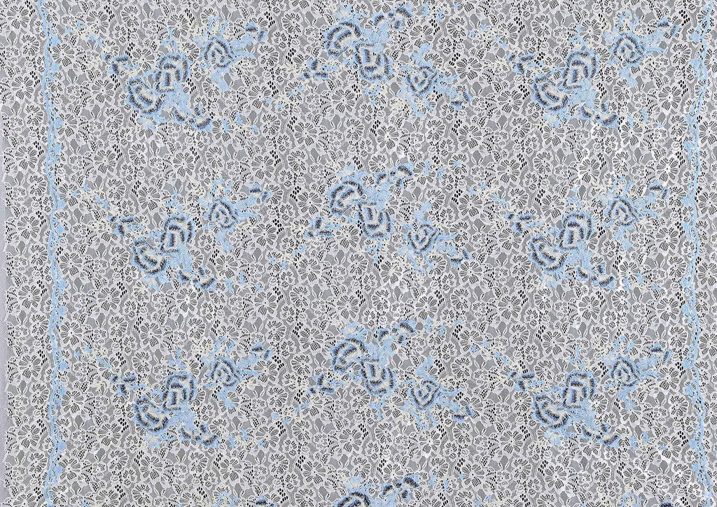 ECRU/PERI | 24723 - ASHLEY FLORAL EMBROIDERY LACE - Zelouf Fabrics