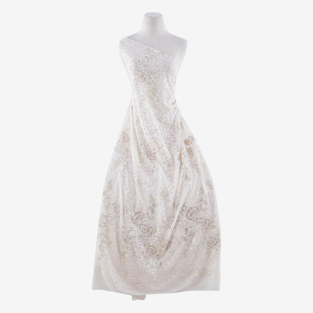IVORY/IVORY | 24723 - ASHLEY FLORAL EMBROIDERY LACE - Zelouf Fabrics