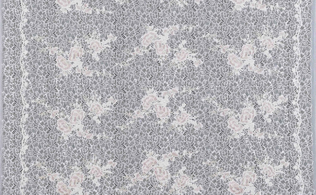 IVORY/IVORY | 24723 - ASHLEY FLORAL EMBROIDERY LACE - Zelouf Fabrics