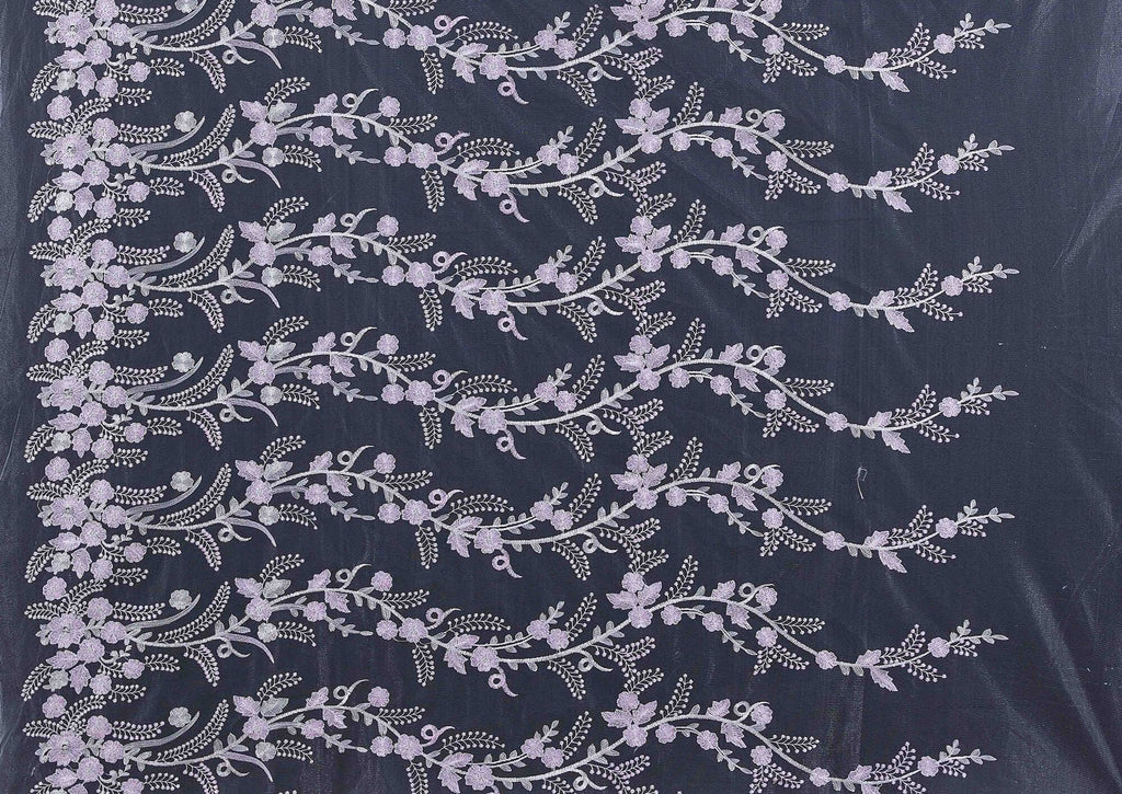 SUNNY GARDEN EMBROIDERY MESH  | 24729 LAVENDER BLISS - Zelouf Fabrics