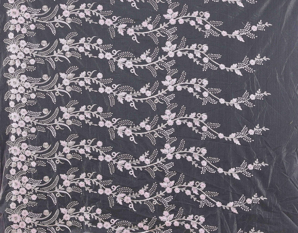SUNNY GARDEN EMBROIDERY MESH  | 24729 ROSE BLISS - Zelouf Fabrics