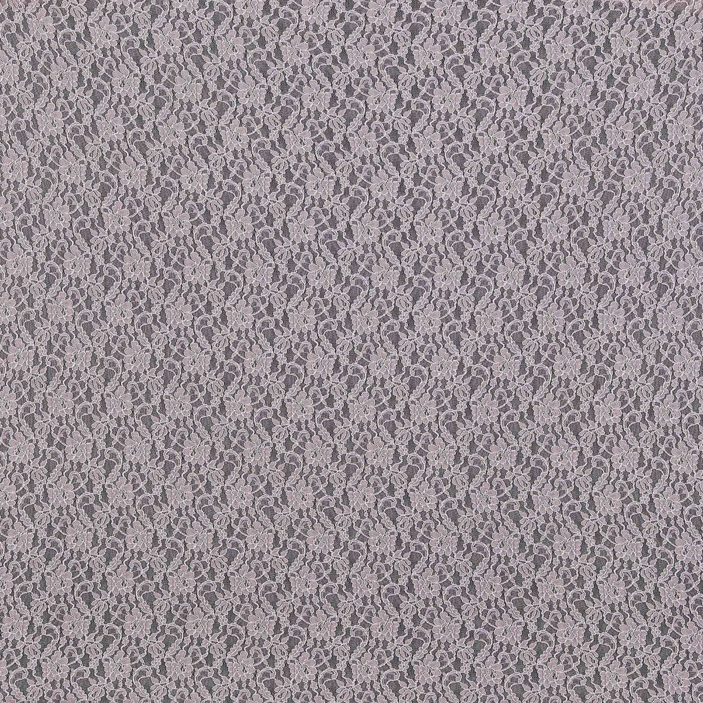 QUARTZ/ECRU | 24732 - CHARMING TWO TONE FLORAL STRETCH LACE - Zelouf Fabrics