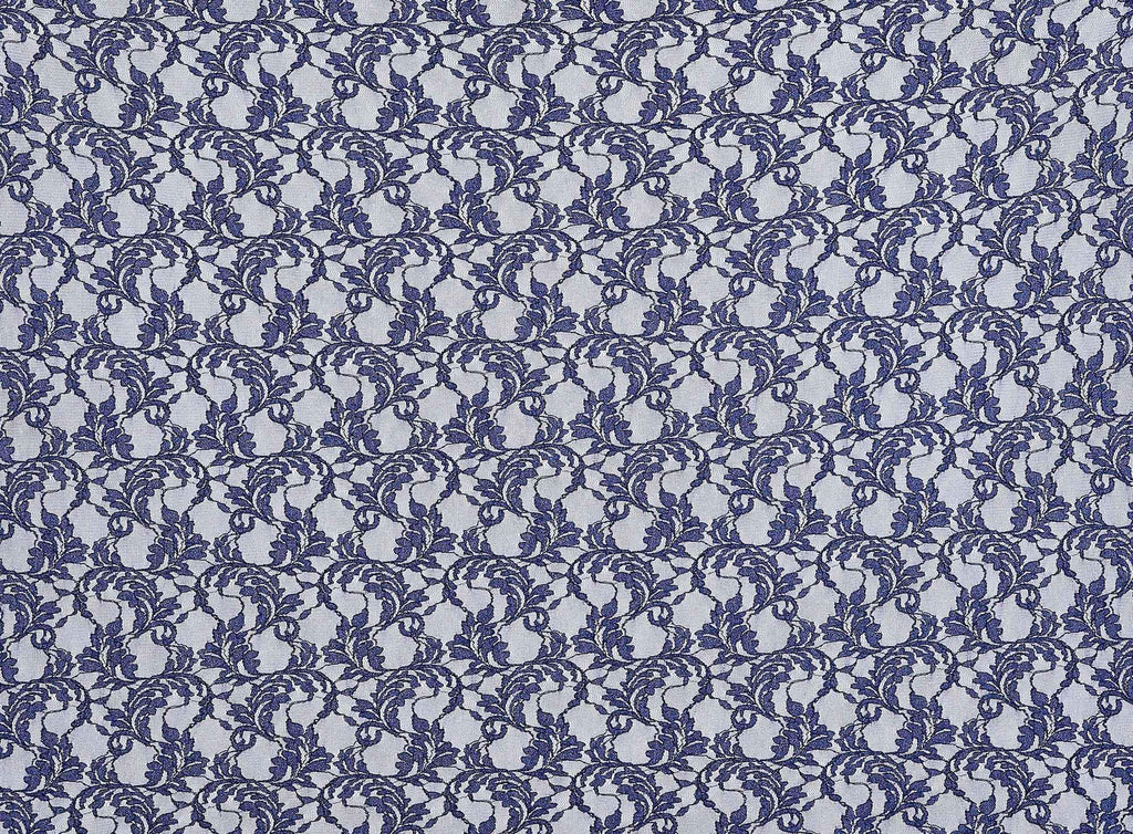 NAVY BLISS | 24734-GLITTER - EMMY BOTANICAL STRETCH GLITTER LACE - Zelouf Fabrics