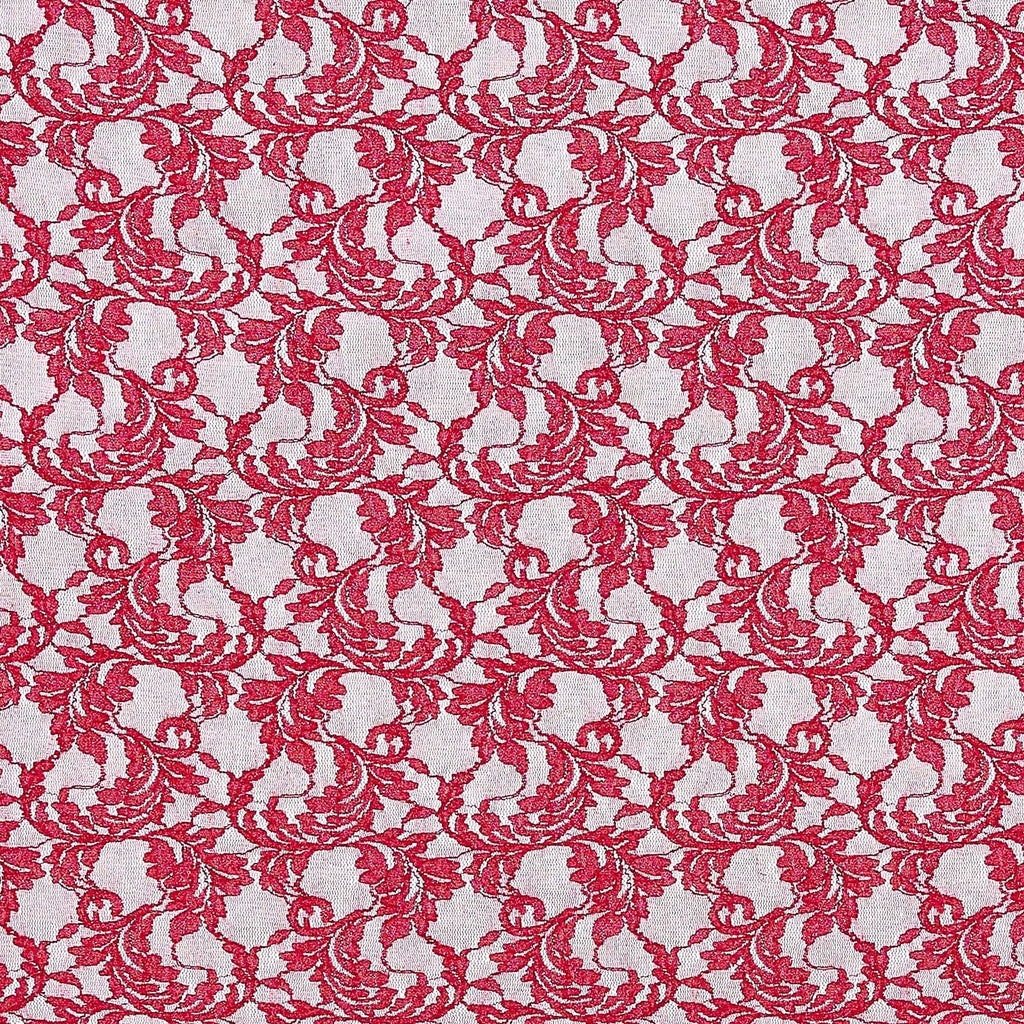 EMMY BOTANICAL STRETCH GLITTER LACE  | 24734-GLITTER RUBY DELIGHT - Zelouf Fabrics