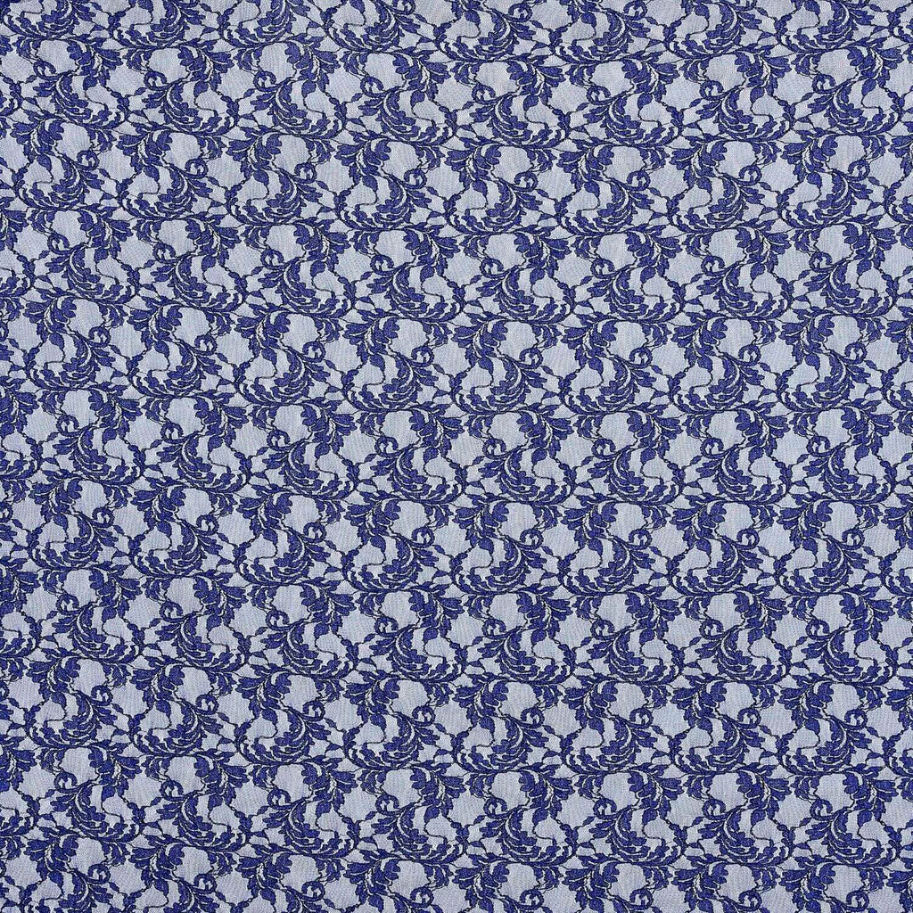EMMY BOTANICAL STRETCH LACE  | 24734 NAVY BLISS - Zelouf Fabrics
