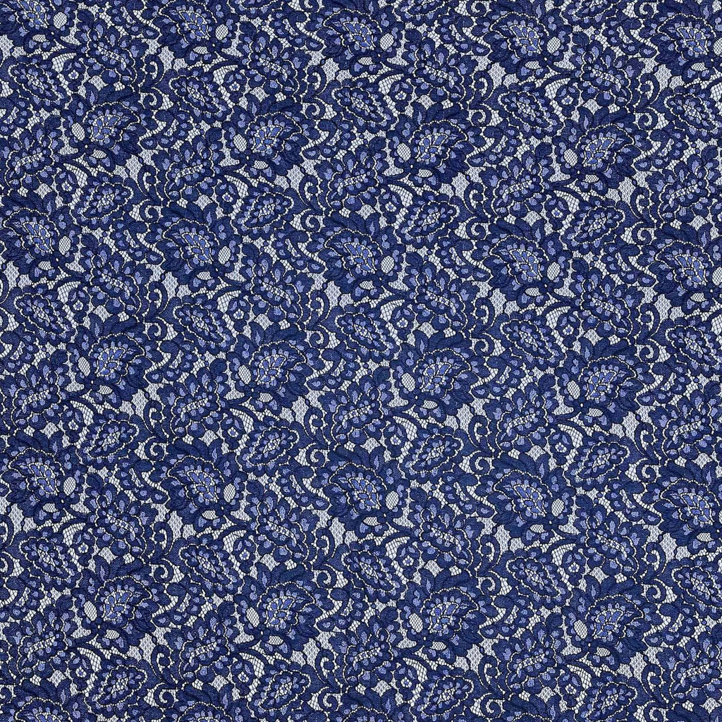 NAVY BLISS | 24744 - SASHAY CORDED LACE [1.75 YD PANEL] - Zelouf Fabric