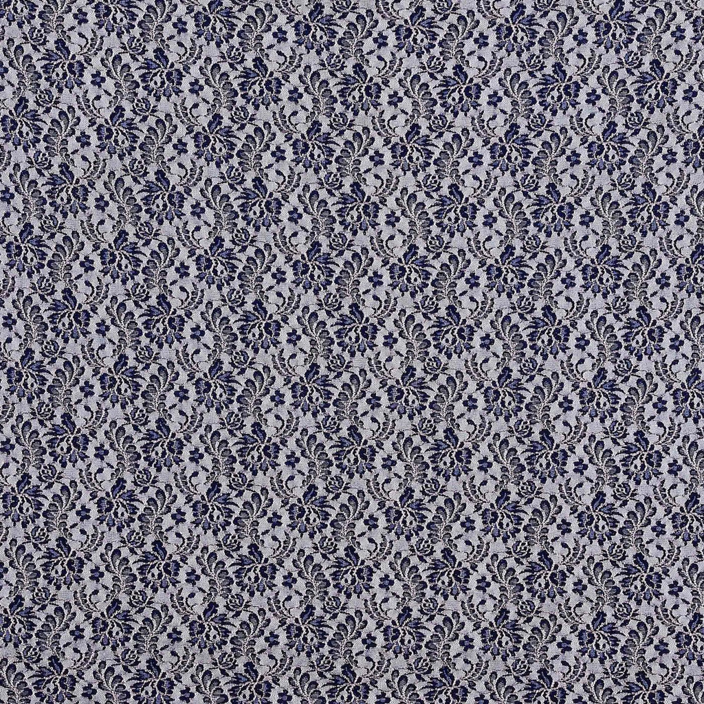 NAVY BLISS/PETAL MIST | 24745-GLITTER - SHYAWAY TWO TONE STRETCH GLITTER LACE - Zelouf Fabrics