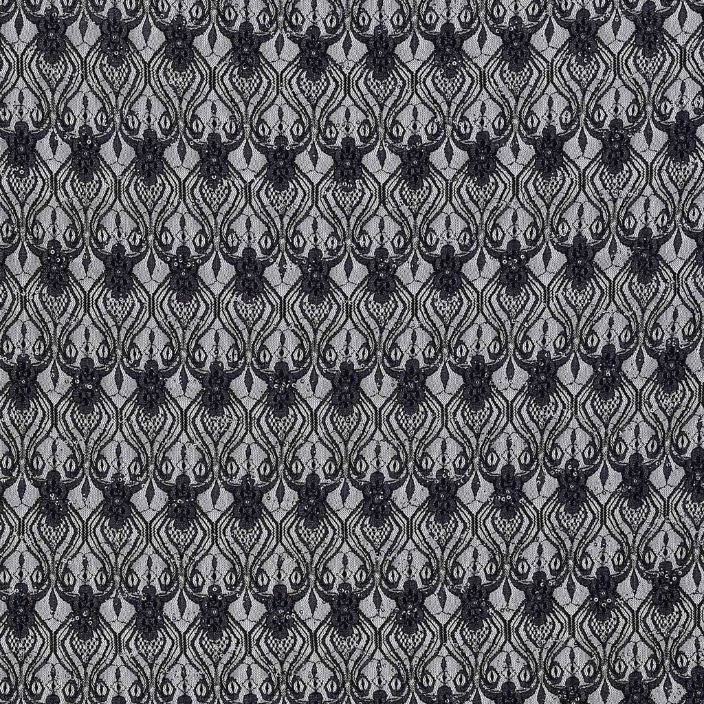 DINANT STRETCH TRANS LACE  | 24747-TRANS BLACK - Zelouf Fabrics