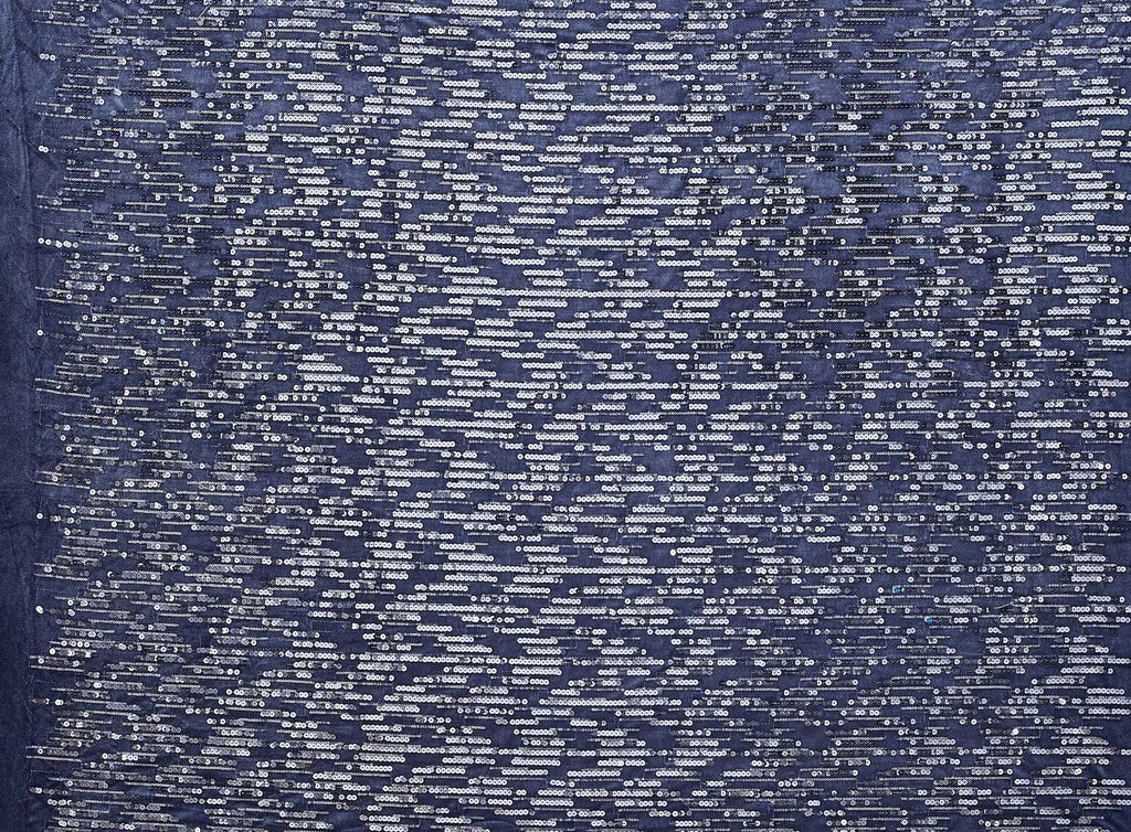 SHELBY LINEAR SEQUENCE EMBROIDERY VELVET  | 24750 STEEL DELIGHT - Zelouf Fabrics
