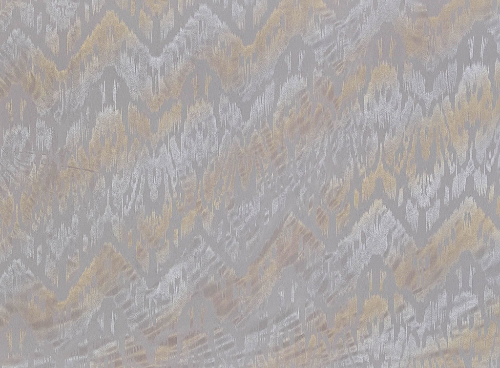 ALDER FOIL IKAT CHIFFON  | 24756 SAND/SG - Zelouf Fabrics