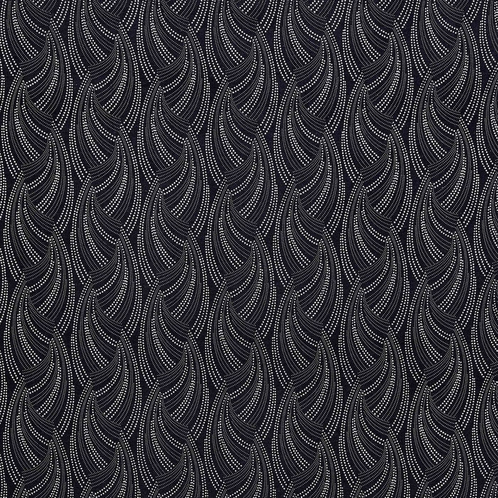 ASPEN PUFF PRINT GLITTER JERSEY | 24758-1181 BLACK/SILVER - Zelouf Fabrics