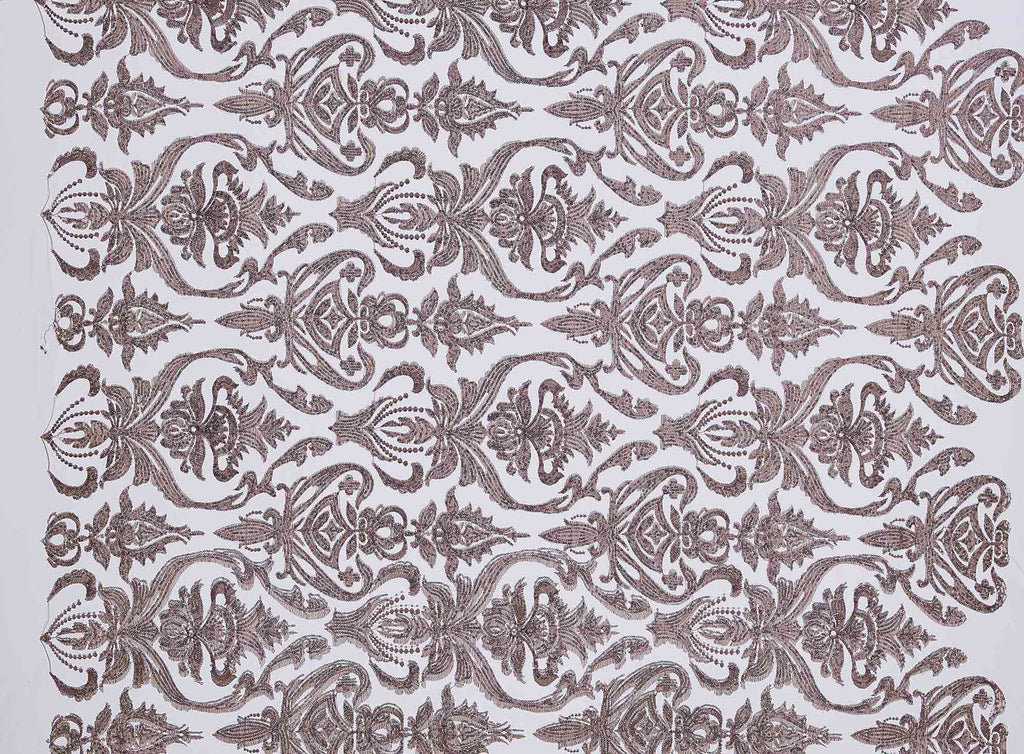 TAUPE MYSTERY | 24767 - VICTORIAN EMBROIDERY SEQUINS MESH - Zelouf Fabrics