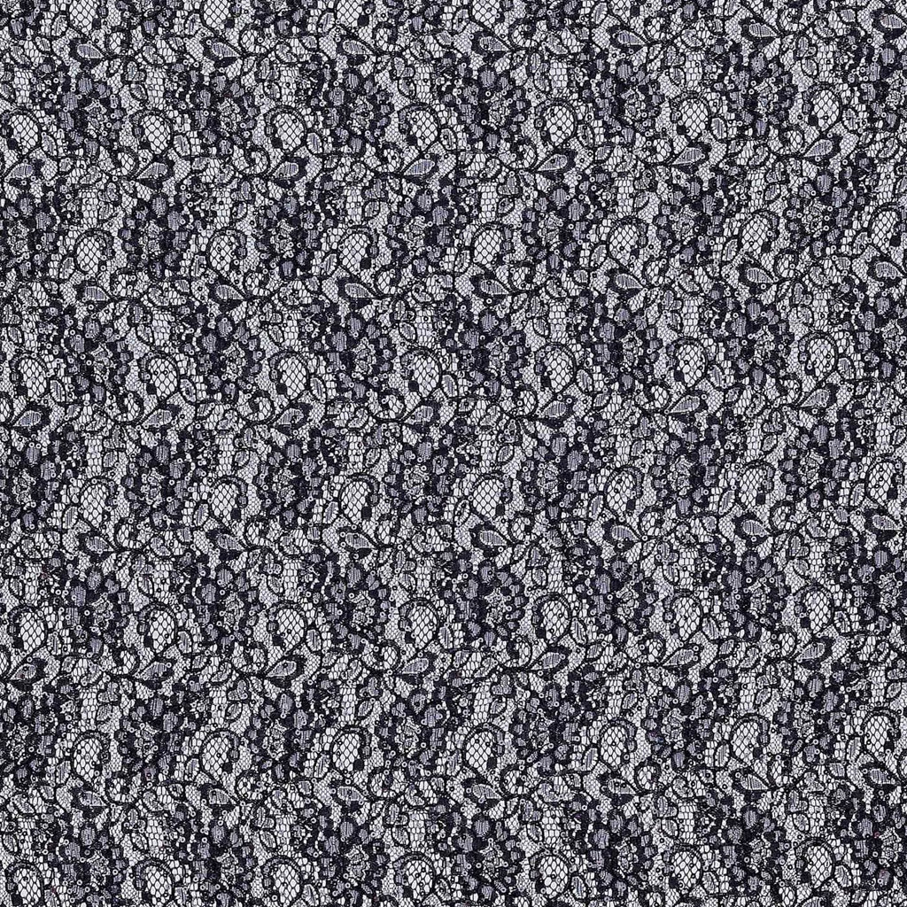 BEAU CORDED SEQUINS LACE  | 24768-SEQUINS BLACK - Zelouf Fabrics