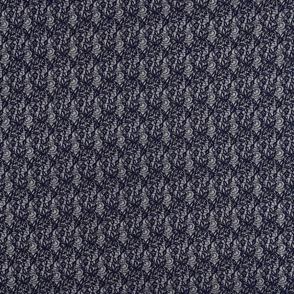 CYPRESS BONDED GLITTER LACE  | 24769-BONDED NAVY BLISS/SILV - Zelouf Fabrics