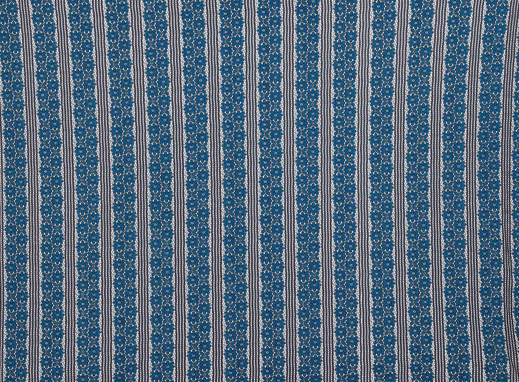 BELTED FLORAL BONDED LACE  | 24770-BONDED RIVER/BLACK - Zelouf Fabrics