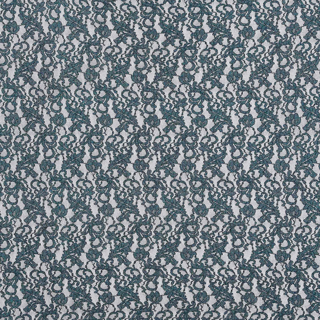 NEST TWO TONE GLITTER STRETCH LACE  | 24776-GLITTER BLACK/HUNTER - Zelouf Fabrics