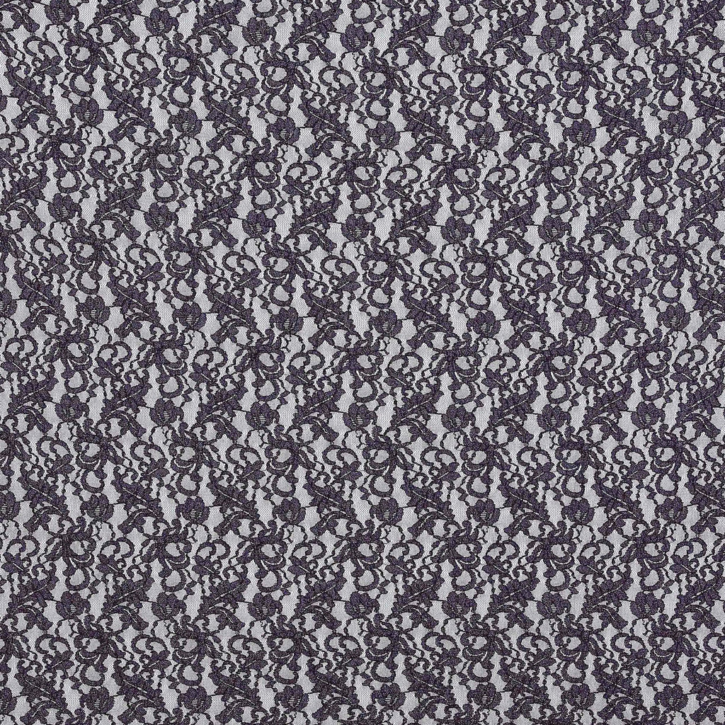 NEST TWO TONE GLITTER STRETCH LACE  | 24776-GLITTER BLACK/PLUM - Zelouf Fabrics