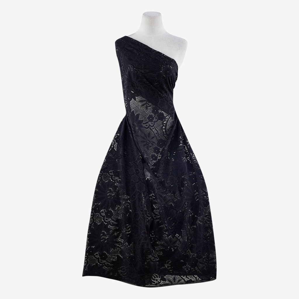 BLACK | 24780 - MATILDA FLORAL MEDALLION LACE - Zelouf Fabrics