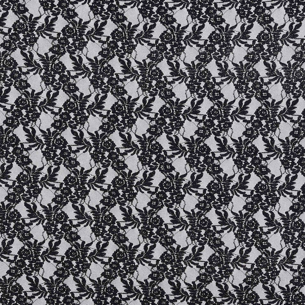 BRIGHT CHELSEA STRETCH LACE  | 24802-GLITTER BLACK - Zelouf Fabrics