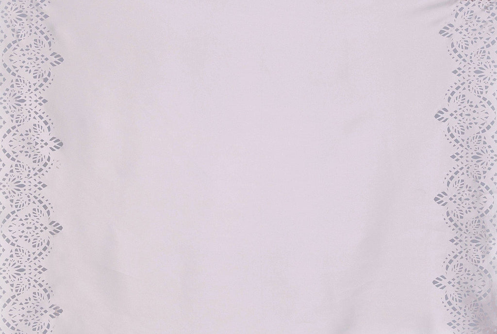ASLAN DOUBLE BORDER LASER CUT LOUIE SATIN  | 24805 QUARTZ MIST - Zelouf Fabrics
