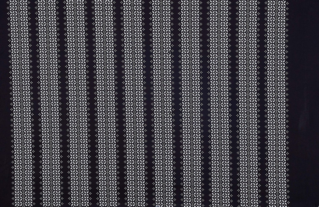 BLACK/WHITE | 24815 - CORALIE LASER CUT BONDED SCUBA MESH - Zelouf Fabrics