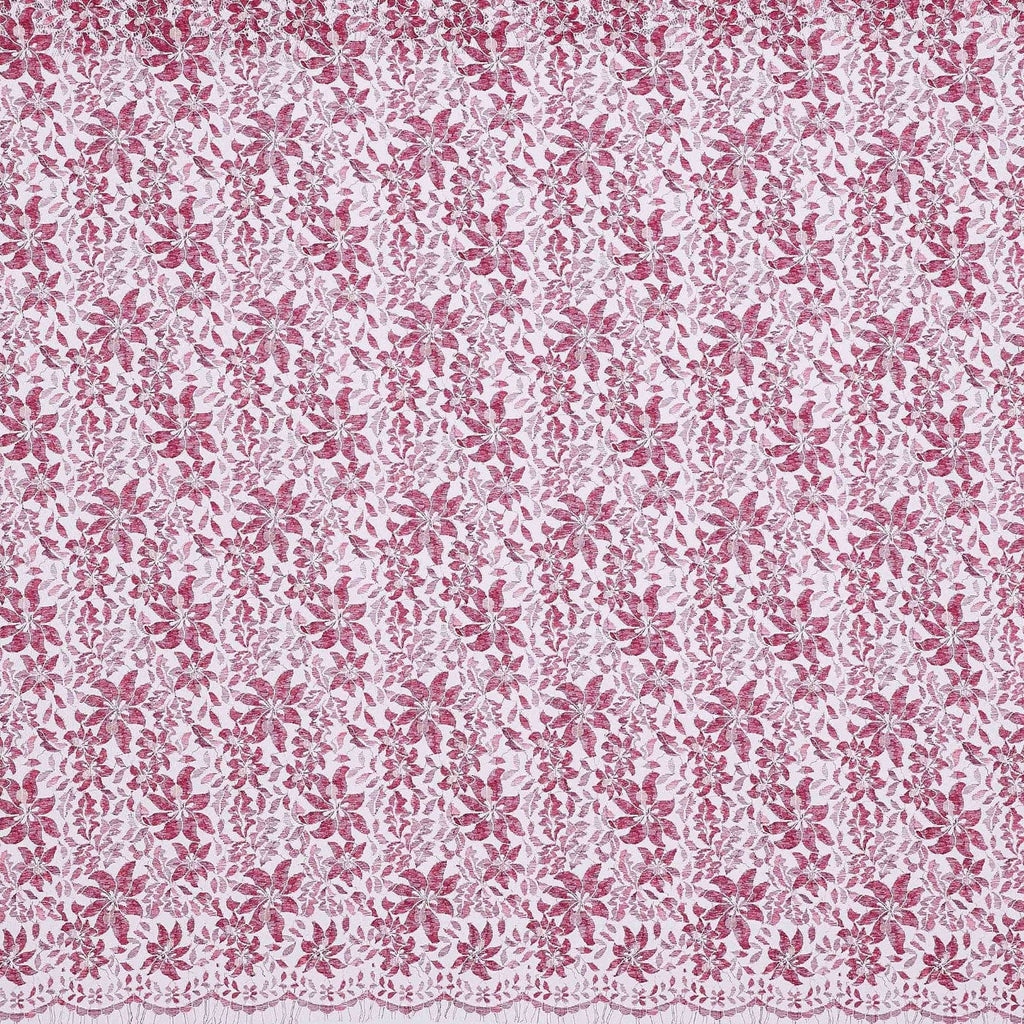 NOTRE DAME TRI COLOR CORDED LACE [1.5 Yd Panel]  | 24816 DK ROSE MIST - Zelouf Fabrics