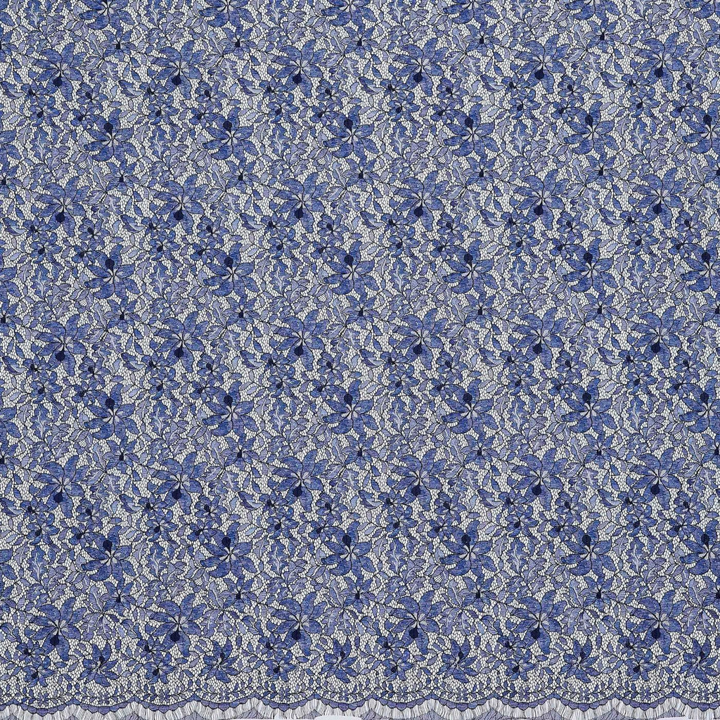 NOTRE DAME TRI COLOR CORDED LACE [1.5 Yd Panel]  | 24816 NAVY BLISS - Zelouf Fabrics