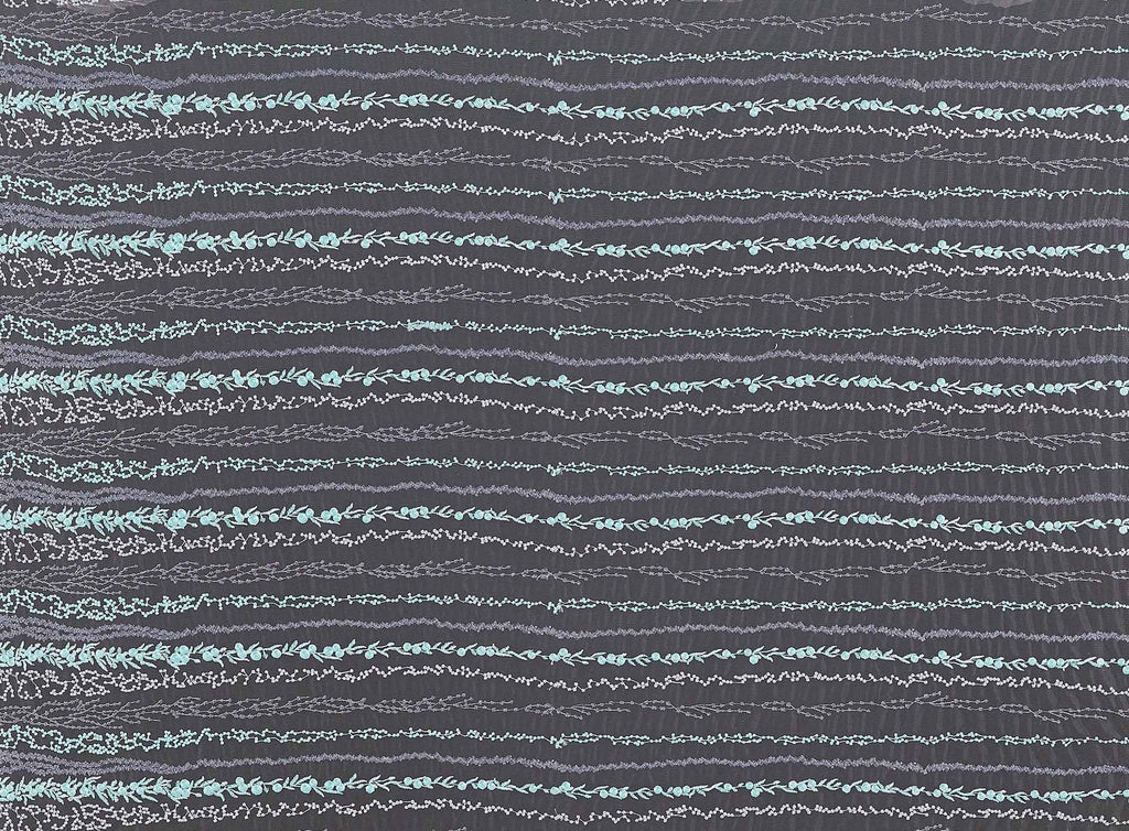 SEAFOAM MIST | 24817 - HILLTOP VERTI STRIPE FLORAL EMBROIDERY - Zelouf Fabrics