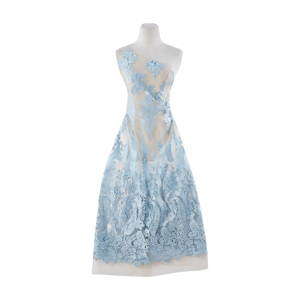 AQUA BLISS | 24818 - ARTISTE METALLIC EMBROIDERY MESH - Zelouf Fabrics