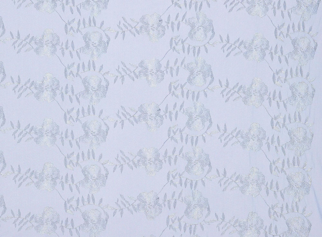 NAVYBLISS/SILVE | 24828 - MECHIC METALLIC EMBROIDERY MESH - Zelouf Fabrics