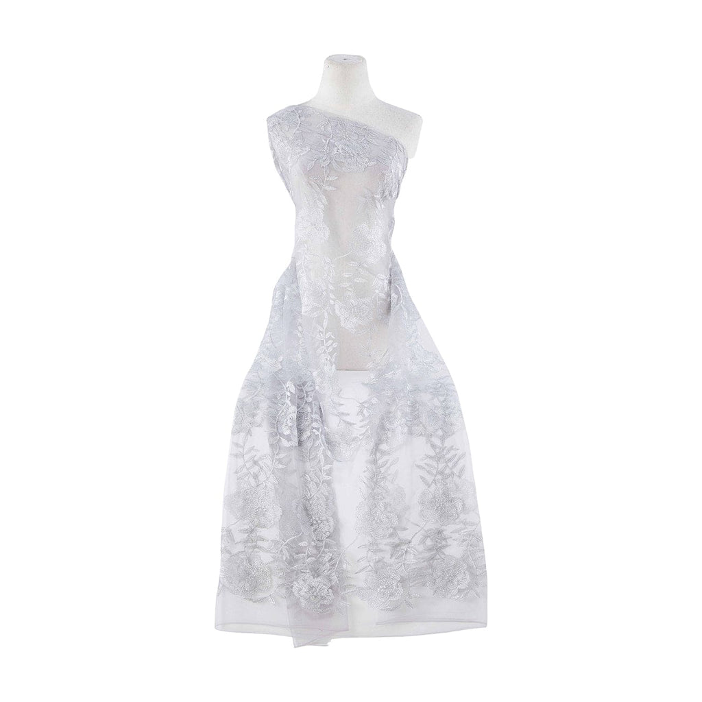 STEEL MIST/SILV | 24828 - MECHIC METALLIC EMBROIDERY MESH - Zelouf Fabrics